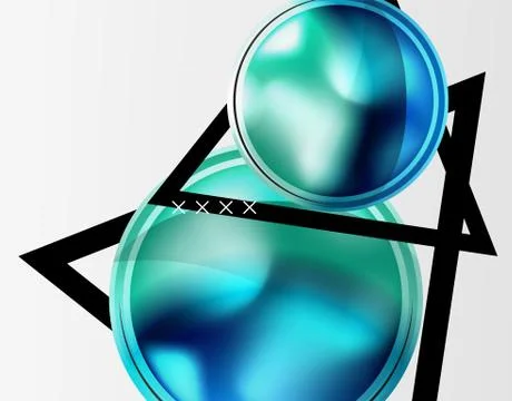 Abstract background - glossy glass bubbles, abstract sphere shapes. Vector イラスト素材