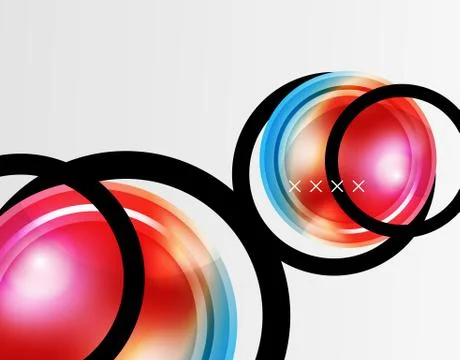 Abstract background - glossy glass bubbles, abstract sphere shapes. Vector Stock Illustration