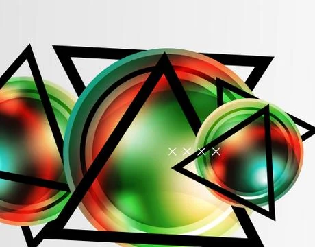 Abstract background - glossy glass bubbles, abstract sphere shapes. Vector Illustrazione stock