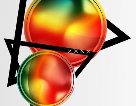 Abstract background - glossy glass bubbles, abstract sphere shapes. Vector 스톡 일러스트