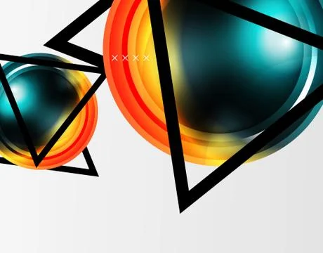 Abstract background - glossy glass bubbles, abstract sphere shapes. Vector Stock Illustration