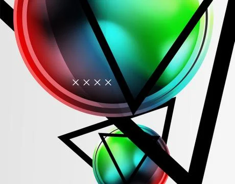 Abstract background - glossy glass bubbles, abstract sphere shapes. Vector Illustrazione stock