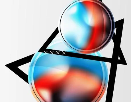 Abstract background - glossy glass bubbles, abstract sphere shapes. Vector Stock Illustration
