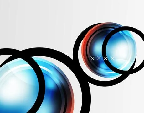 Abstract background - glossy glass bubbles, abstract sphere shapes. Vector Stockillustratie