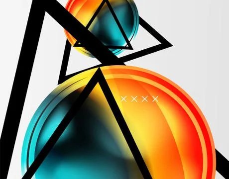 Abstract background - glossy glass bubbles, abstract sphere shapes. Vector Stock Illustration