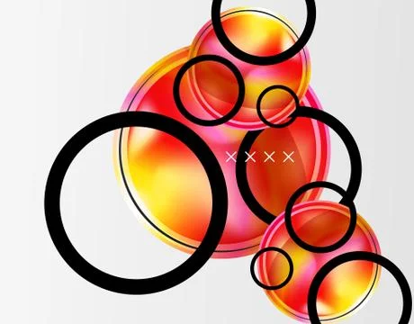 Abstract background - glossy glass bubbles, abstract sphere shapes. Vector Stock Illustration