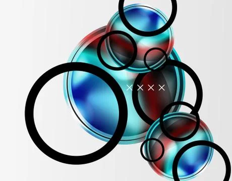 Abstract background - glossy glass bubbles, abstract sphere shapes. Vector Stock Illustration