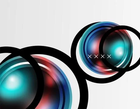 Abstract background - glossy glass bubbles, abstract sphere shapes. Vector Stockillustratie