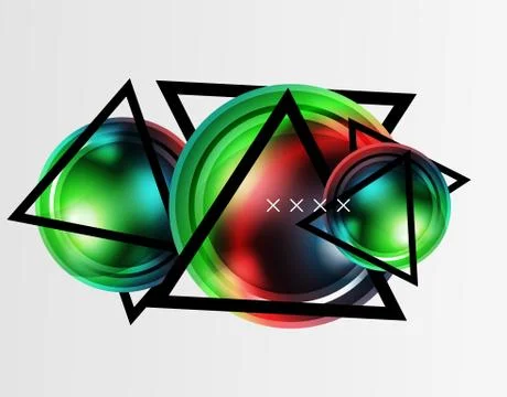 Abstract background - glossy glass bubbles, abstract sphere shapes. Vector Stockillustratie