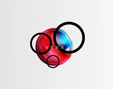 Abstract background - glossy glass bubbles, abstract sphere shapes. Vector 스톡 일러스트