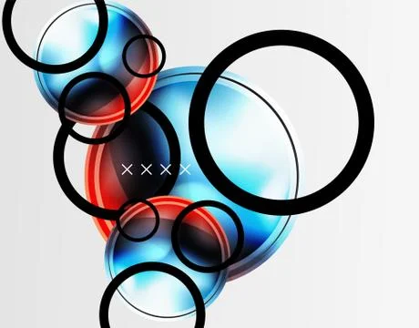 Abstract background - glossy glass bubbles, abstract sphere shapes. Vector イラスト素材