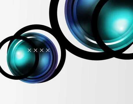 Abstract background - glossy glass bubbles, abstract sphere shapes. Vector 스톡 일러스트