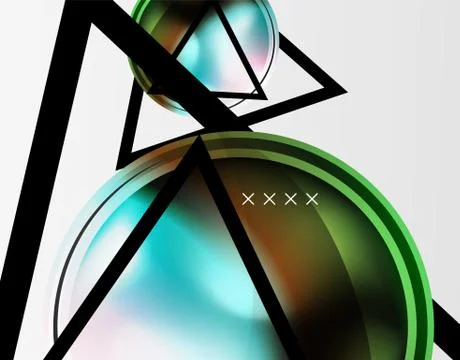 Abstract background - glossy glass bubbles, abstract sphere shapes. Vector Stock Illustration