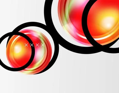 Abstract background - glossy glass bubbles, abstract sphere shapes. Vector Stock Illustration