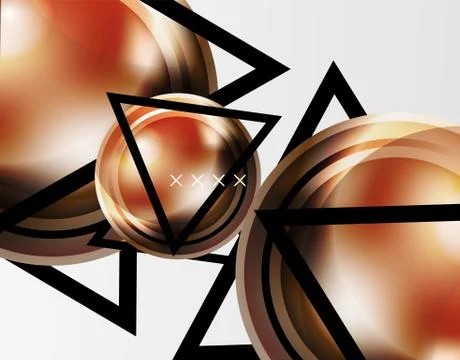 Abstract background - glossy glass bubbles, abstract sphere shapes. Vector Stock Illustration