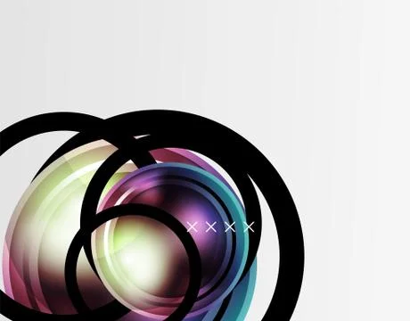 Abstract background - glossy glass bubbles, abstract sphere shapes. Vector Stock Illustration
