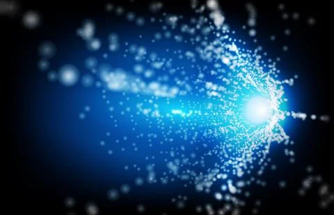 Abstract background of glow flowing data stream tube, sci fi concept Stock Illustration