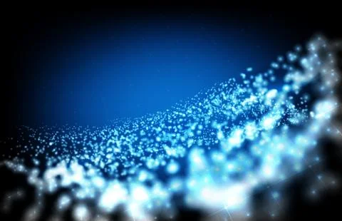 Abstract background of glow flowing data stream with smooth wave Stock Illustration