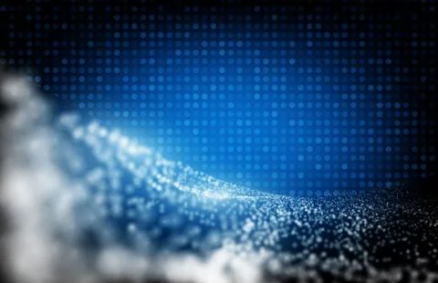 Abstract background of glow flowing data stream with smooth wave Stock Illustration