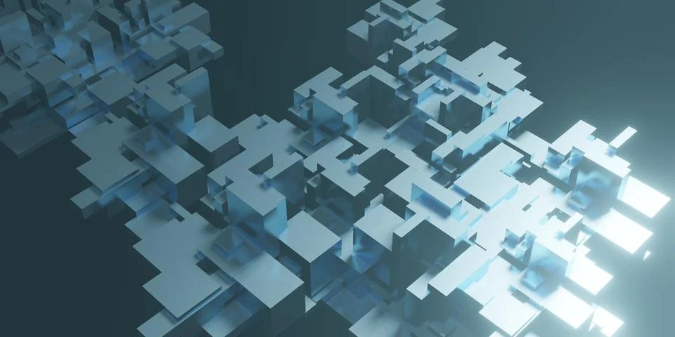 Abstract background glow geometry 3D illustration Stock Illustration