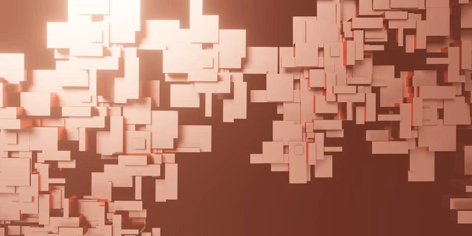 Abstract background glow geometry 3D illustration Stock Illustration