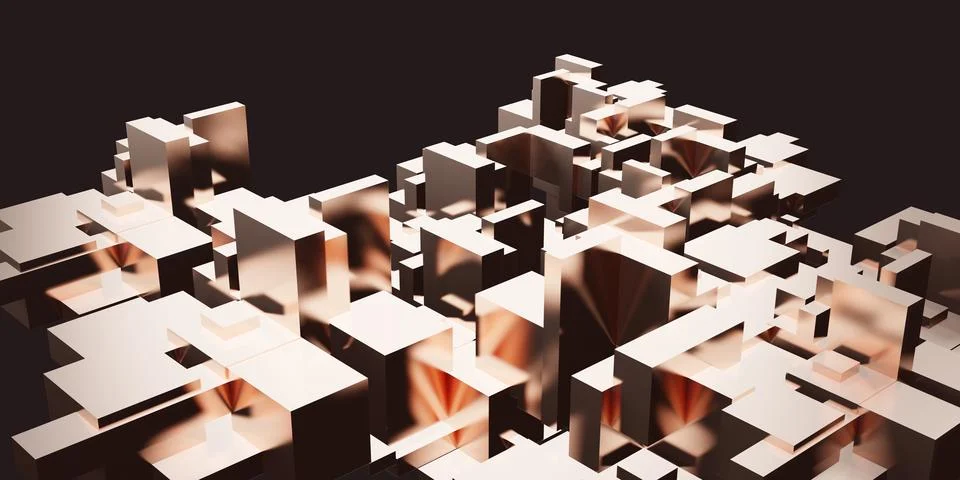 Abstract background glow geometry 3D illustration Stock Illustration