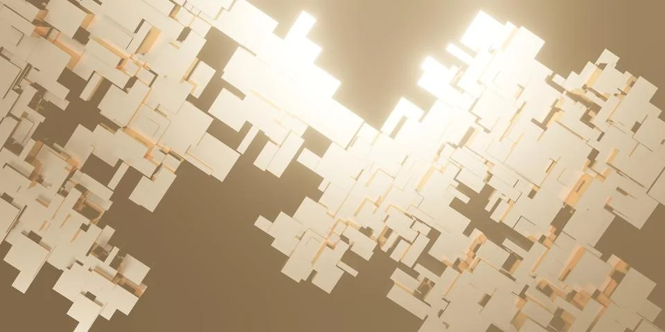 Abstract background glow geometry 3D illustration Stock Illustration