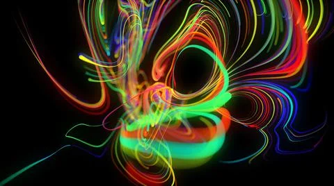 Abstract background glow lines or light streaks. Running lights particles form Illustrazione stock