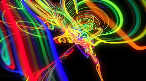 Abstract background glow lines or light streaks. Running lights particles form Stock Illustration