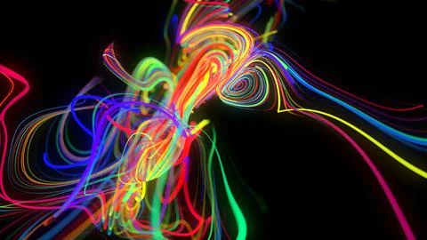 Abstract background glow lines or light streaks. Running lights particles form Stock Illustration