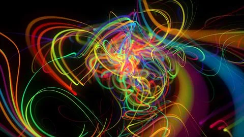 Abstract background glow lines or light streaks. Running lights particles form Stock Illustration