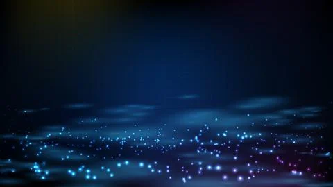 Abstract background of glow particle line and smoke 库存插图