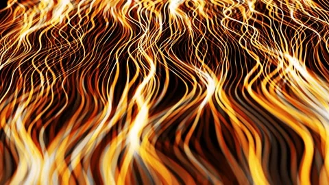 Abstract background of glow yellow lines form waving surface. Beautiful curved Stock Footage 140905731