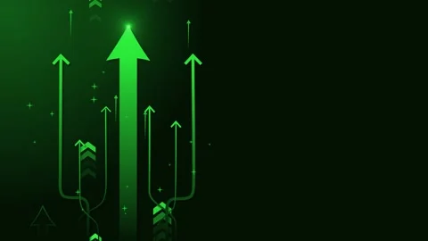 Abstract background with glowing arrows pointing up showing growth success .. Stock Footage 339277299