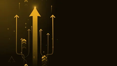 Abstract background with glowing arrows pointing up showing growth success .. Stock Footage 339277310