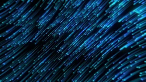 Abstract background with glowing blue and green light trails from space star Stock Footage 183674254