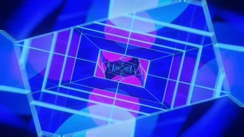 Abstract background with glowing blue and purple triangles Vidéo 274848982