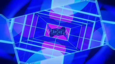 Abstract background with glowing blue and purple triangles Vidéo 274849560