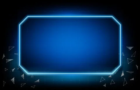 Abstract background of glowing blue frame ui hud display イラスト素材