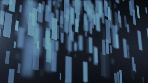 Abstract background with glowing blue rectangular bars falling Vídeos de archivo 319660118