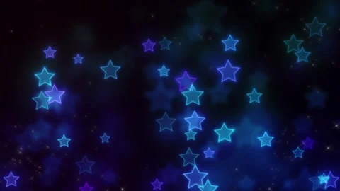 Abstract Background with Glowing Blue Stars and Golden Sparkles 스톡 동영상 341733352