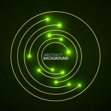 Abstract background of glowing circles. Technology digital background. Vector Illustrazione stock