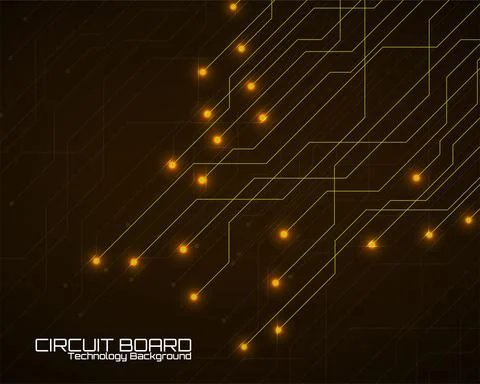Abstract background with glowing circuit board, neon technology design. Vecto Stock Illustration