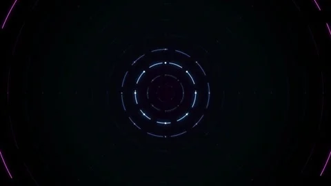 Abstract background with glowing circular lines and connected dots pattern .. Stock Footage 343611684