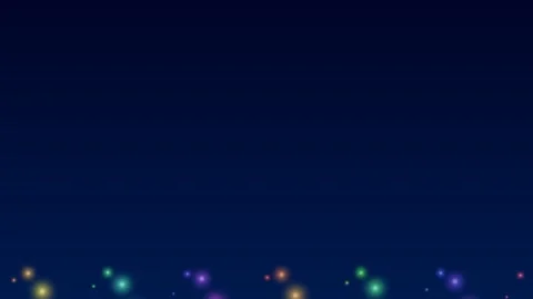 Abstract background with glowing colorful dots on a dark blue gradient base Video stock 335117592
