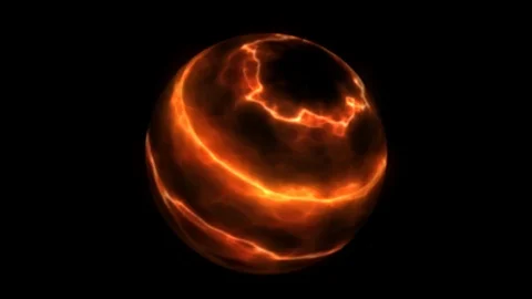 Abstract background  glowing fiery waves sphere animation  loop 스톡 동영상 126582322