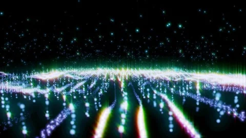 Abstract background with glowing glittering particles wave and lines. Video stock 278119068