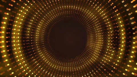 Abstract background of glowing gold particles moving in a circle, with free Stock Footage 255784038