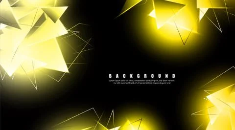 Abstract background with glowing gold triangles that overlap. isolated black  스톡 일러스트