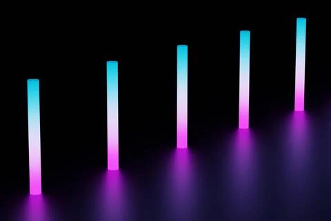 Abstract background of glowing gradient lines between blue and purple on a bl Stock Illustration